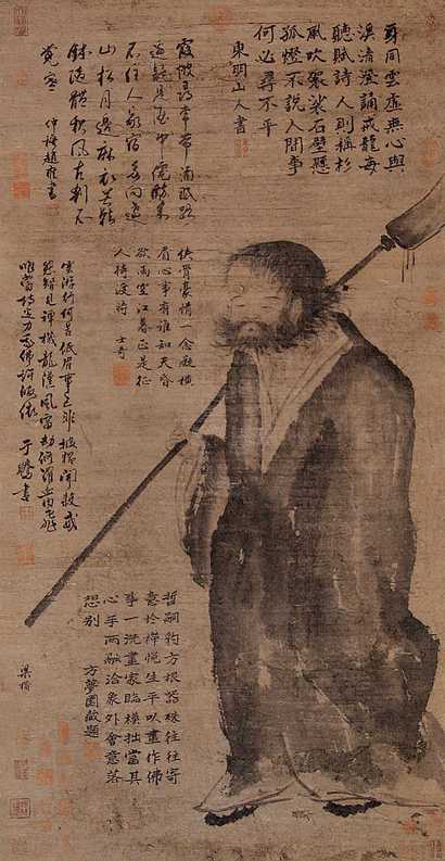 梁楷 人物 立轴